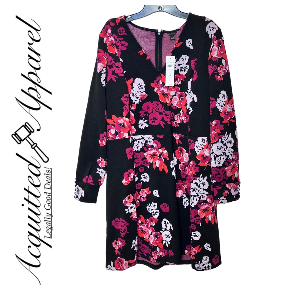Ann Taylor Floral Long Sleeve Dress NWT